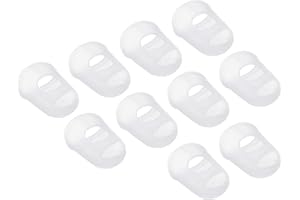 PATIKIL 0.71 Pollici Gomma Dita Punte 15pz Silicone Pollice Polpastrelli Protezione Copritastiera Ditale per Chitarra Suonare Ufficio Contare Cucire Trasparente Piccolo Dimensione