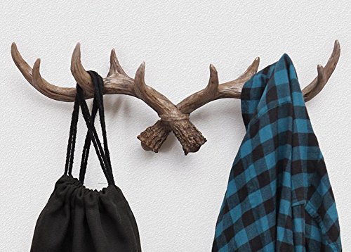 Demarkt Kleiderhaken Mantelhaken europäische Antike Kleiderhaken Geweih Resin Technology Dekoration braun - 2