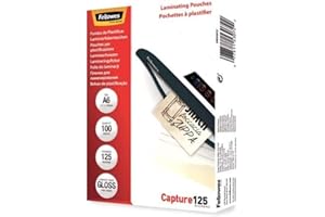 Fellowes 100 Pochettes De Plastification A6 Finition Brillantes Capture 125 microns