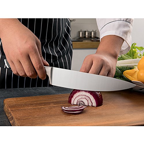 SKY LIGHT Kochmesser Profi 20 CM Küchenmesser Allzweckmesser Chefmesser Schärfsten Klinge Hochkohle Rostfreier Stahl Rutschfest Griff Köche Messer zum Schneiden Hacken - 5