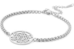 unift Pulsera de Cubo de Metatron para Mujeres y Hombres de Acero Inoxidable Arcángel Metatrón Cubo de Geometría Sagrada Joyería de Talismán Talla única