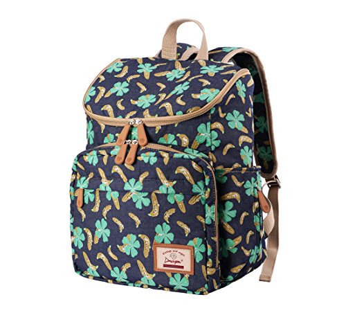 Preisvergleich Produktbild Gezu Wickelrucksack Baby Mutter Tasche Rucksack Multifunktionale Wickeltasche Handtasche Baumwolle Reisetasche Canvas F¨¹nf Blatt Gras MM002