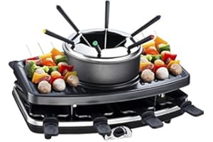 Continental Edison FD12881 RACLETTE E FONDUE 8 PERSONE - NERO