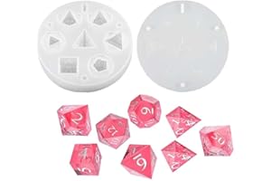EPODA Stampi in silicone per fusione in resina, stampo per dadi in resina poliedrici, stampini in silicone 3D, per giochi da tavolo fai da te e decorazioni per la casa