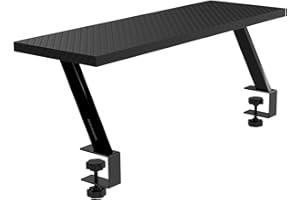 Mars Gaming MGDS, Soporte Elevador Monitor, Eleva el Monitor 17cm, Soporte de Mesa Ergonómico en Acero, Tablero Fibra Carbono 60x20cm, Negro
