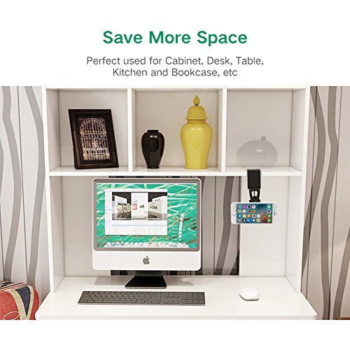 Handyhalterung UGREEN Universal Magnet Handyhalter 360 Drehbar Phone Ständer für Kabinett, Schreibtisch, Tafel, Regal und Schrank kompatibel mit Smartphone, Tablet wie iPhone 6S/6Plus /6/5S ,Samsung Galaxy S6/S5, Galaxy Note 4/3 usw Schwarz - 2