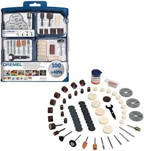 Dremel 723 EZ SpeedClic (100-teiliges Mehrzweck Zubehörset für Multifunktionswerkzeuge mit 100x Zubehör, Spannzangenschlüssel und Aufbewahrungsbox)