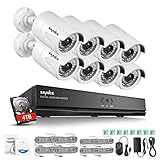 [1080P HD POE NVR System] Unterstützt 1080P kristallklares Bild und IR-LEDs bieten Ihnen eine spektakuläre Schwarz-Weiß-Nachtsicht bis zu 100ft. Es unterstützt auch 1080P Echtzeit-Wiedergabe, Aufnahme und Wiedergabe der Videoaufnahmen.