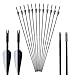 Produktbild SPORTSMANN Fiberglaspfeil Bogenschießen 12er Fiberglas Pfeile Jagd Pfeile Bogenpfeile 32 Zoll Jugend Anfänger Ziel Pfeile für Recurvebogen Sportbogen Compoundbögen (Schwarz Federn)