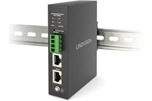 LINOVISION Industrial Gigabit 90W PoE ++ Splitter con IEEE802.3bt PoE y DC 5/9/12/24V de Salida, Montaje en Carril DIN, IEEE802.3bt PoE a PoE y Fuente de alimentación de CC para cámaras PTZ