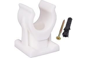 SKIR'CO Lot de 50 colliers de serrage en plastique pour tuyaux de 12 mm, collier de serrage de type U, supports de tuyau, clips de tube blancs
