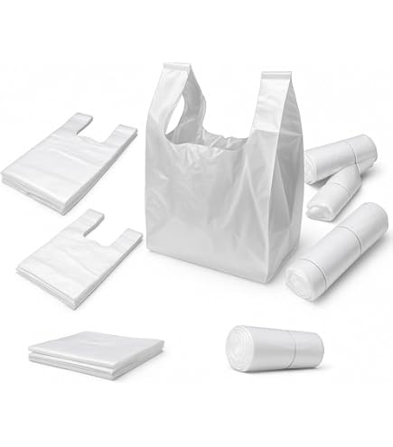 STRONG NEW Blue Plastic Vest Carrier Bags 11x17x21" Shopping Takeaways - View #3