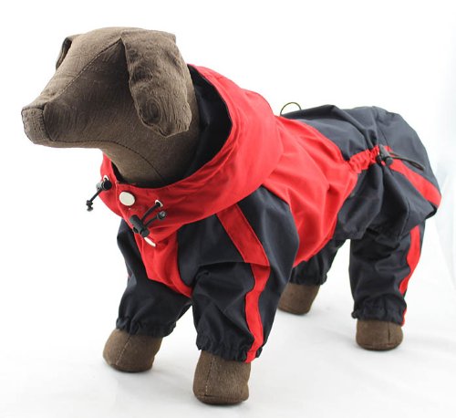 Doggie-Style-Store-Black-Red-Dog-Rain-Suit-Coat-Rainsuit-Waterproof-Jacket-10-Sizes