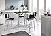 Produktbild Dreams4Home Bargruppe 'Kenja III' - Set, Essgruppe, Tischgruppe, Sitzgruppe, 1 Bartisch L/B/H: 120 x 80 x 112,5 cm, 4 Barstühle H/T/B: 74,5 x 38 x 38 cm, Barmöbel, modern, im Diner Stil, in schwarz / weiß