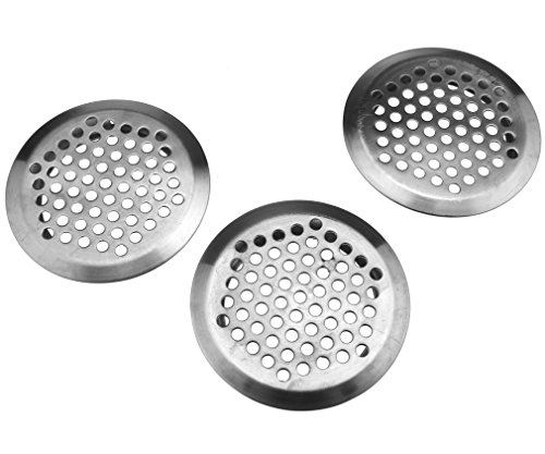 20 x65mm Luftgitter Rund Kamin Lüftungsgitter Edelstahl Silber Cover Mesh Löcher - 2
