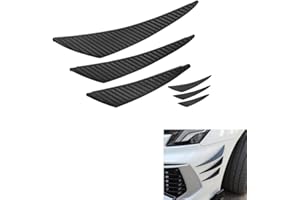 WeFoonLo Universal Car Spoiler Canards Kit Paraurti anteriore Lip Splitter, 6pcs Auto Esterno Morbide Pinne Auto Corpo Anti Collisione Strip Decal Sticker (Fibra di Carbonio)