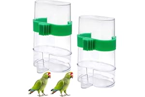 ESFORZARSE 2 Pezzi Dispenser Acqua Cibo per Uccelli, 220ML Mangiatoia per Uccelli Automatica Alimentatore Automatico Dispenser per Pappagalli, Mangiatoia Alimentatore Automatico, per canarinil(13 x 7,5 cm)