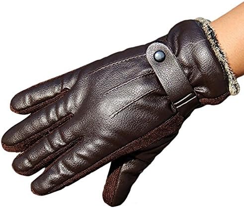 Winter Warm Windproof Motorcycle Gloves PU Leather Cycling Driving Outdoor Gloves