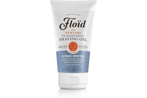 FLOÏD Floid Citrus Spectre Gel afeitar transparente (150 ml), crema afeitar con glicerina para proteger e hidratar la piel, jabón afeitar suave de aroma relajante