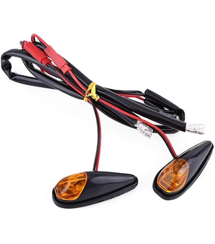 Paire De Clignotants Décoratifs Noirs - Ampoule Orange - Neuf Misterbike