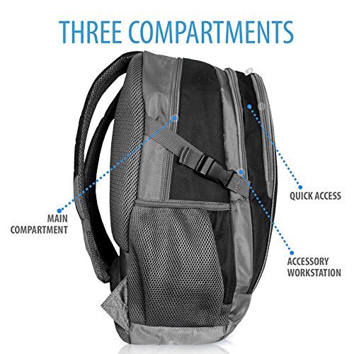V7 CBEX1A-BLK-1E Odyssey Allround Notebook Rucksack bis 39,6 cm (15,6 Zoll) grau/schwarz - 6
