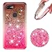 Produktbild ToneSun Handyhülle für Google Pixel 3 XL HülleSteigung mit Bohrer Sequins Sparkle Flüssig Liquid Crystal Shiny Fließen CaseQuicksand Clear Bling Stars Schutzhülle in Grauer Pulververlauf