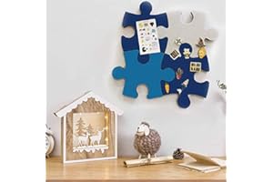 BESER LEE 4 pcs Felt Bulletin Cork Board Tiles, Puzzle Shape Wall Stickers Pin Board w/Self Adhesive to Keep Memories Photos Memos Display Board Pads Pictures Drawing Goals Notes Colorful Foam Wall Decorative