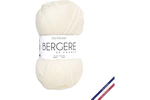 BERGERE DE FRANCE Bergère de France - BARISIENNE, gomitoli di lana per lavoro a maglia e all'uncinetto (50 g) - 100% acrilico - 4 mm - Filo tondo molto morbido - Bianco (MELISSE)