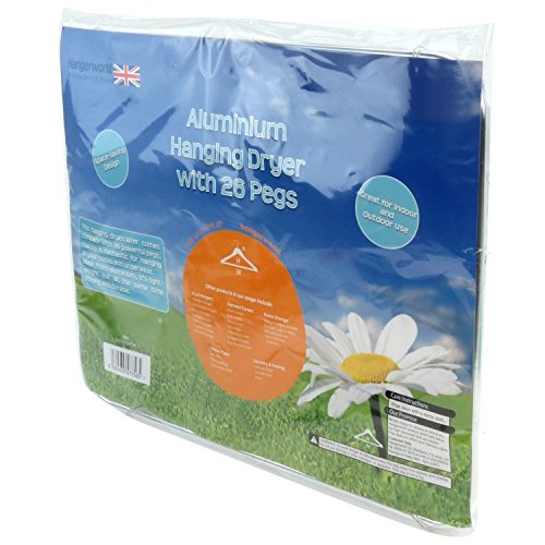 Stylische Aluminium Wäschespinne für Socken und Unterwäsche mit 26 Klammern – Hangerworld - 6