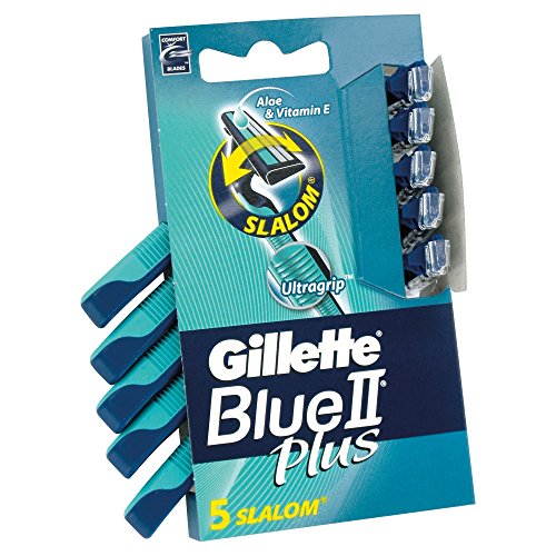Gillette Blue II Plus Slalom Einwegrasierer, 5 Stück