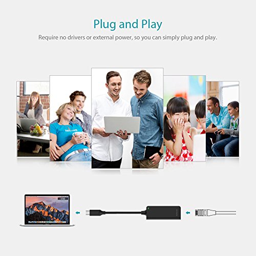 dodocool USB C Adapter auf Gigabit Ethernet (RJ45) Thunderbolt 3 USB 3.1 5 Gbps 10/100/1000 Adapter für Mac OS X /Windows/Linux/Chrome OS(Macbook 12 Zoll) - 5