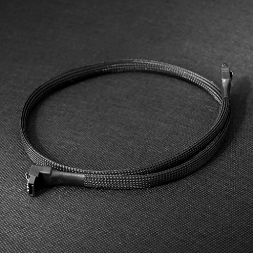 Nanoxia SATA 3.0 Anschlusskabel, abgewinkelt, Sicherheitslasche, 60 cm, schwarzer Sleeve - 2