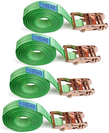 everfarel 4/5/6/10X Lashing Strap Tension Belt Spanngurt mit Ratsche Ratchet Strap Tie Down Strap 0.8/1/2/4/5 T Truck (4X 2T,6mX35mm)