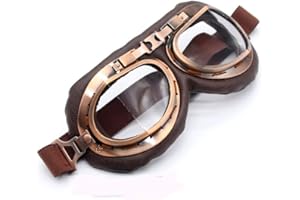 WINWEY Classic Aviator Vintage Retro Motorcycle Goggles Scooter Motorbike Flying Goggles (Lucency)