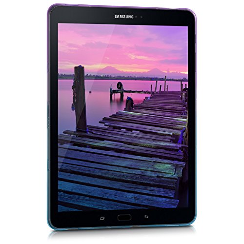 kwmobile Hülle für Samsung Galaxy Tab S3 9.7 T820 / T825 – Case Handy Schutzhülle TPU Silikon für Tablet – Backcover Cover klar Violett Blau Transparent - 2