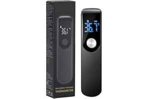 LVOZIZE Forehead Thermometer for Adults and Kids, No Touch Infrared Forehead Thermometer, Digital Thermometer with Fever Alarm, ℃ / ℉, Instant Reading, Temperature Thermometer (Black)