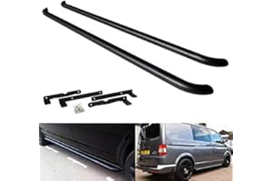 RZG Black Side Step Rail Guard Bar Running Board Side Skirt Kit For 2003-2024 Transporter T5 T6 Caravelle Multivan SWB