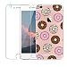 Produktbild iPhone 7 / iPhone 8 Case with Tempered Glass Screen Protector, Blossom01 Ultra Thin Soft Gel TPU Silicone Case Cover with Cute Cartoon for Apple iPhone 7 2016 / iPhone 8 2017 - Donuts