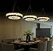 Produktbild Kristallampen Esstischlampe Hängeleuchte Esstisch Kristall Donut Drei Ring Led Modern Hängelampen Chrome Kristallen Silber Crystal K9 Hängend Lampen Leuchten Küchentisch Lange Base Kaltweiß 3-Flammig