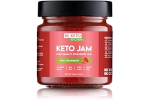 BE KETO BeKeto Keto Mermelada – Mermelada apta para Keto muy fresa de 200 g, vegana, sin gluten, natural y completamente libre de azúcar.