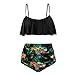 Produktbild Bikini-Set, LANSKIRT Damen Retro Stil Polka-Punkt mit Hoher Taille Badeanzug Bikini Set (M, Grün)
