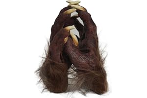 JIAHG Realistische Werwolf Klaue Handschuhe Pelzige Tierhandschuhe Lange Fingernägel Halloween Plüsch Horror Cosplay Tier Klaue Gothic Dämon Vampir Handschuhe