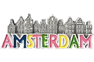 MUYU CRAFT 3D Amsterdam Holanda, imán para nevera, recuerdo de viaje, nevera, pegatina magnética pintada a mano