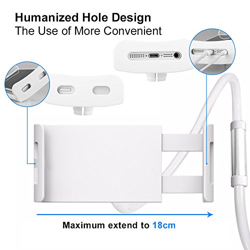 Zilong Flexible Arm Tablet Standplatz, 110cm Schwanenhals Halterung, drehbar 360 Grad Desktop-Ständer, iPad-Halter-Standplatz mit ultra-stabile Bolzen-Klemmplatt - 5