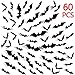 Produktbild UMIPUBO Halloween 3D Schwarze Fledermäuse Dekoration Wandtattoo Halloween Party Dekoration DIY Home Deko Wandaufkleber 60 pcs (schwarz)