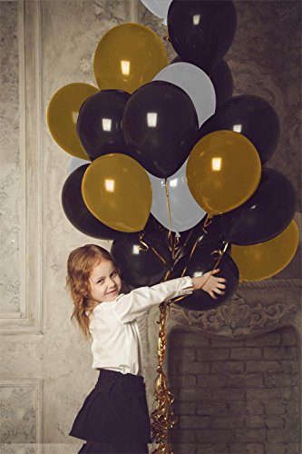 150 Pack Gold Schwarz Weiß Latex Party Ballons 12 Zoll mit Curling Ribbon für Geburtstag Hochzeit Dekorationen von Paxcoo - 6