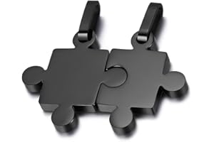 OIDEA Paar Halskette Herz Puzzle Anhänger, 2 Stück Pärchen Kette aus Edelstahl mit Zirkonia Partner Love Herzanhänger Puzzleanhänger Lebensbaum Gravur Geschenk für Paare Herren Damen Valentinstag