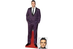 BUNDLEZ-4-FANZ FAN PACKS Fan Pack - Robbie Williams Lifesize Cardboard Cutout / Standee - Purple Suit Style - Includes 8x10 (20x25cm) Star Photo
