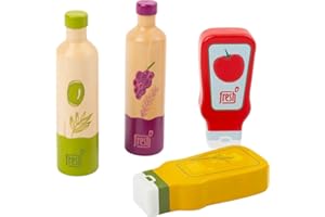 small foot Saucen und Öl-Set "fresh" aus Holz, Zubehör für Kaufmannsläden und Kinderküchen, ab 3 Jahren, 11445