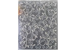 Kwan Crafts Christmas Berry Branch Plastic Embossing Folders for Card Making Scrapbooking and Other Paper Crafts, 12.1x15.2cm